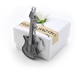 Porte clefs forme guitare silver