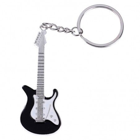 Porte-clés guitare coloré noir, rouge ou rose