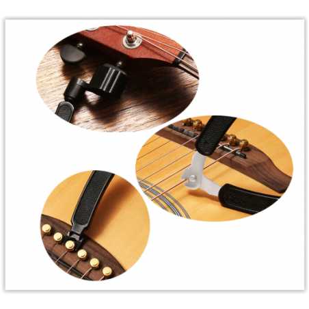 Pince multifonctions guitare 3 en 1 coupe-corde et enrouleur