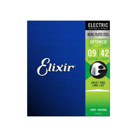 Cordes guitare électrique Elixir 19002 Optiweb 9-42