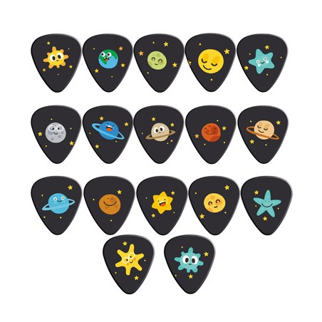 Médiator guitare étoile 0,71 mm medium en PVC - lot de 10
