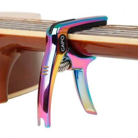 Capodastre guitare à pince avec porte-médiator en acier