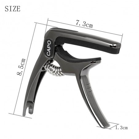 Capodastre guitare à pince avec porte-médiator en acier