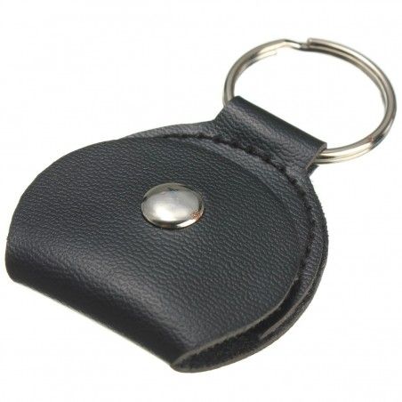 Porte-clés étui à médiators guitare cuir PU noir ou marron